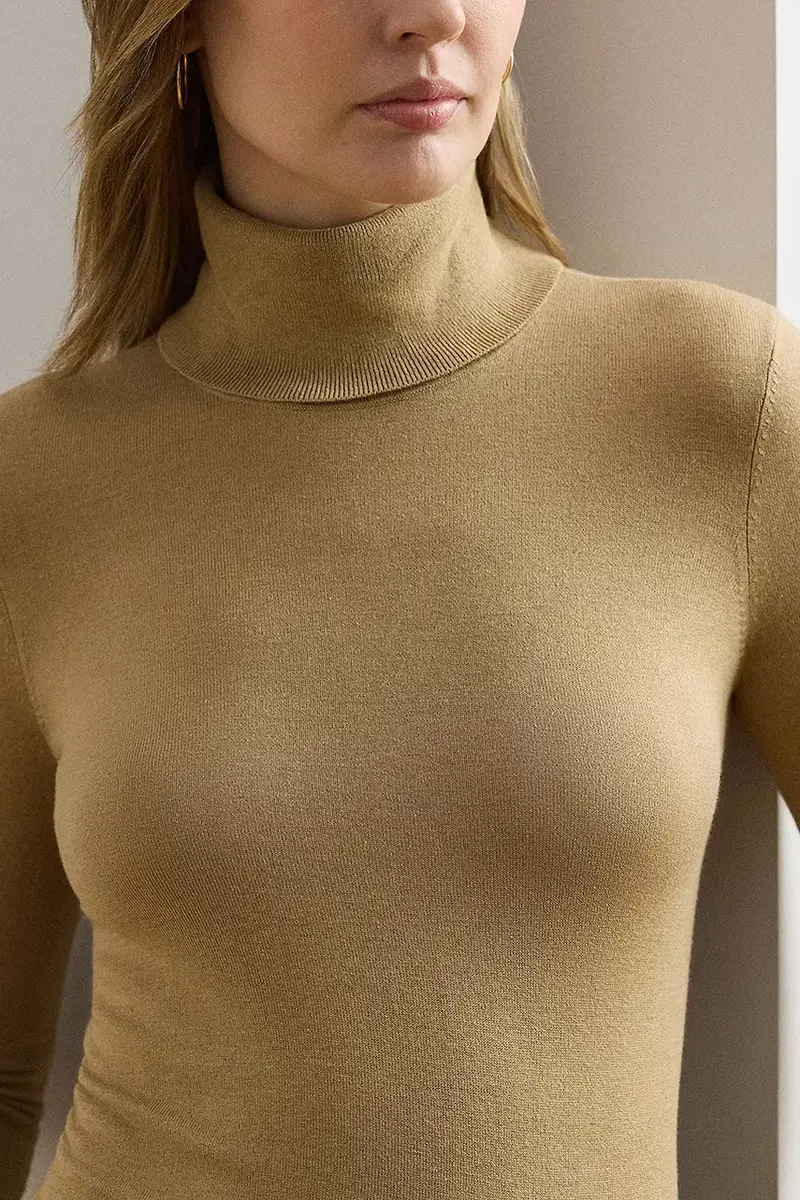 maglione con aggiunta di seta colore beige 200940470 miniatura 4