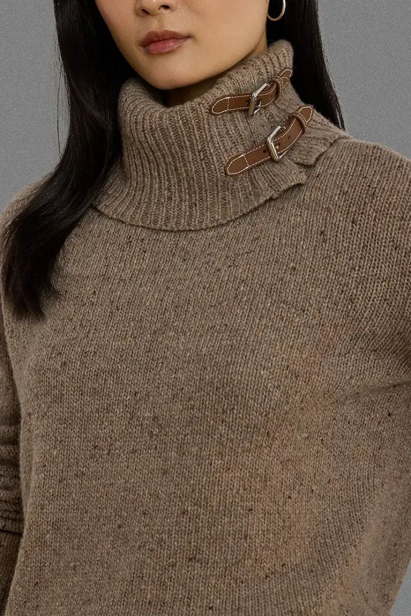 maglione con lana colore marrone 200979663 miniatura 4