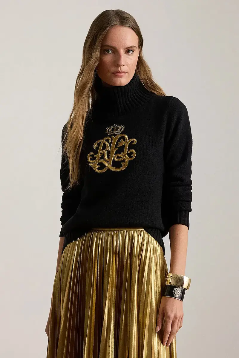 maglione con lana colore nero 200979687