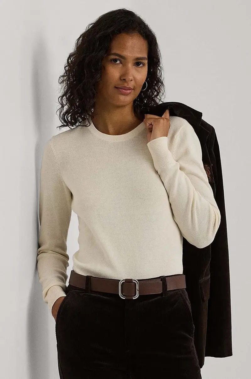 maglione donna colore beige miniatura 4