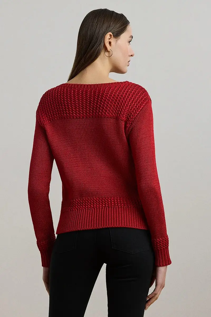 maglione donna colore beige Rosso miniatura 2