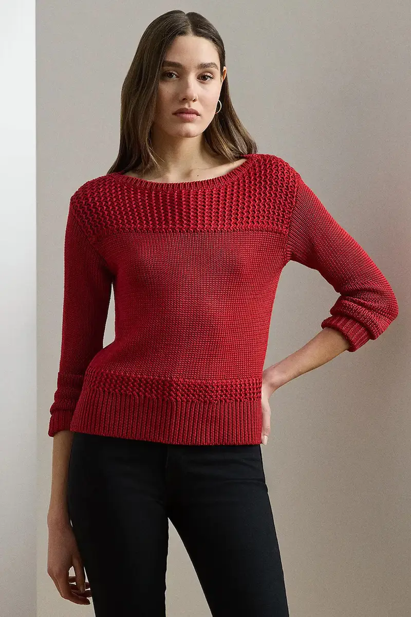 maglione donna colore beige Rosso