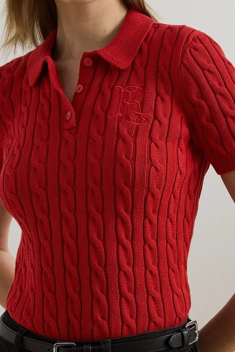 maglione in cotone colore beige 200932224 Rosso miniatura 4