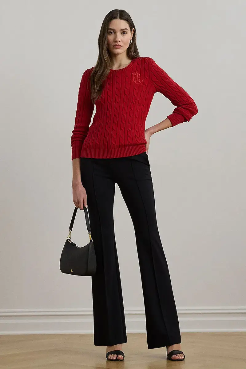 maglione in cotone colore nero 200932223 Rosso miniatura 3