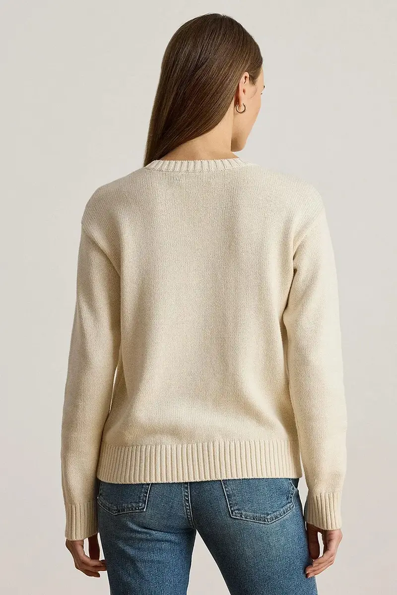 maglione in cotone donna colore beige 200979653 miniatura 2