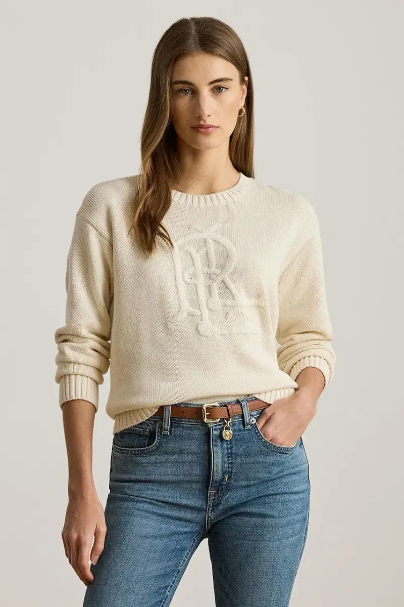 maglione in cotone donna colore beige 200979653