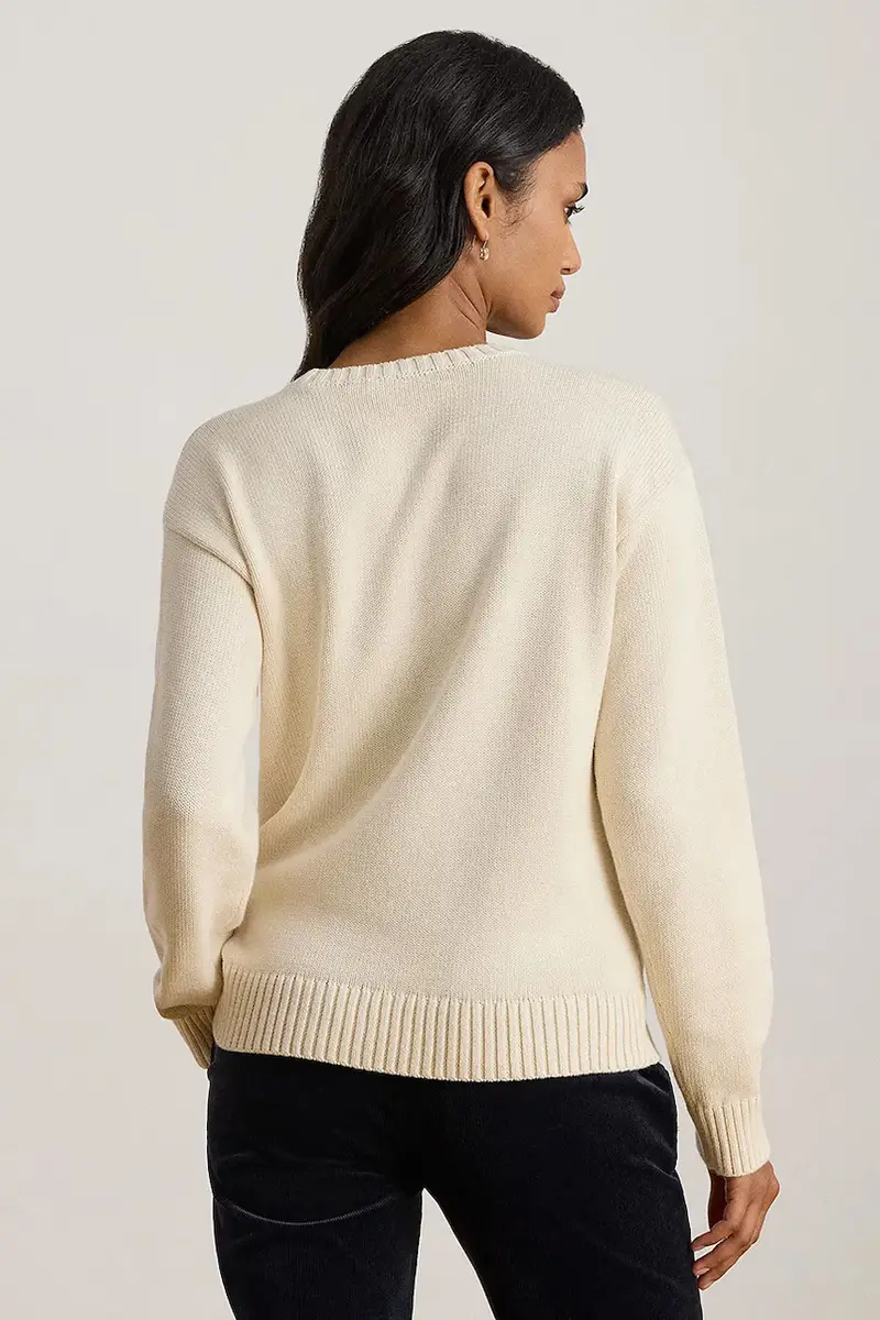 maglione in cotone donna colore beige 200P02074 miniatura 2