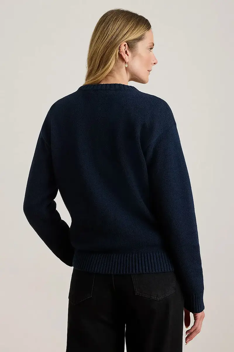 maglione in cotone donna colore blu navy 200P02075 miniatura 2