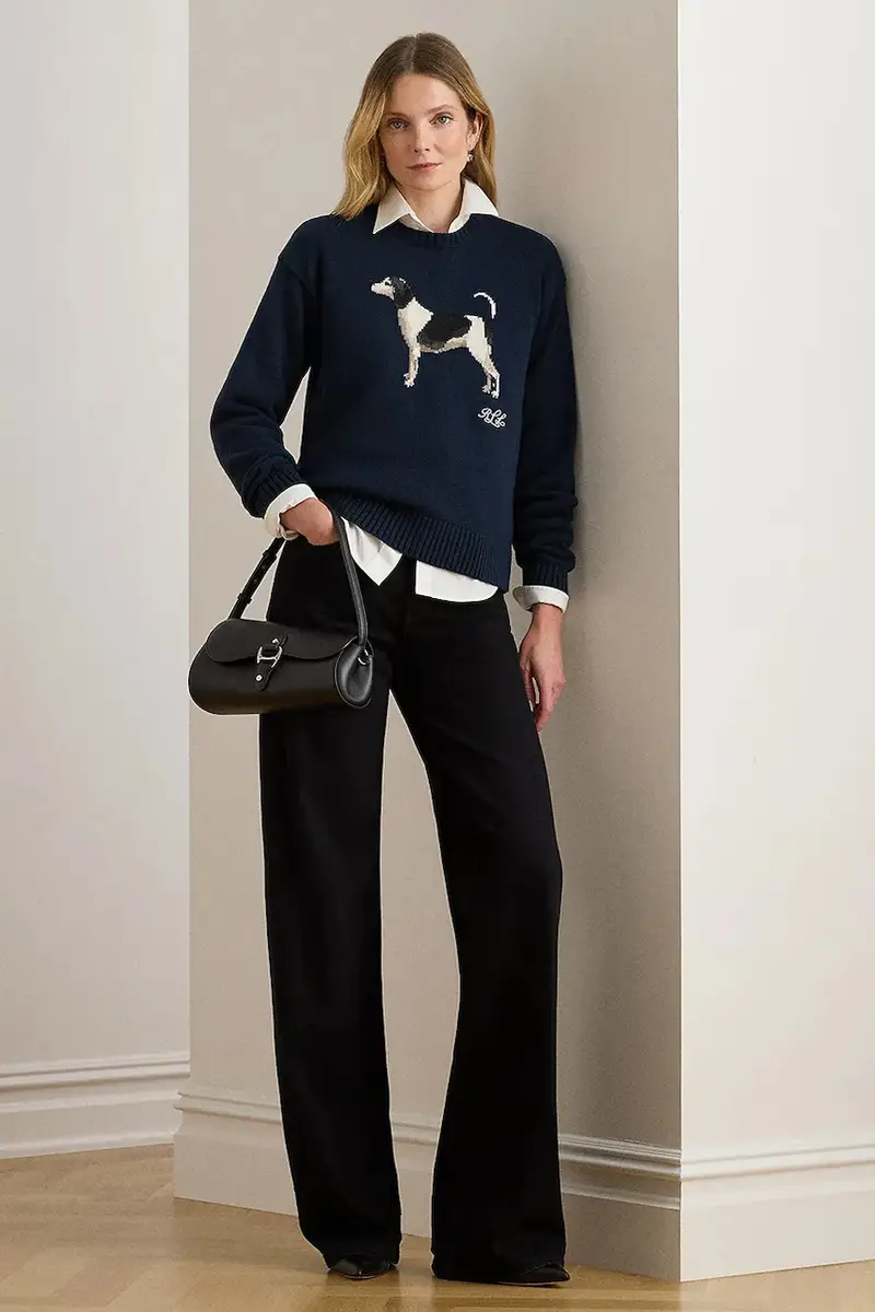 maglione in cotone donna colore blu navy 200P02075 miniatura 3