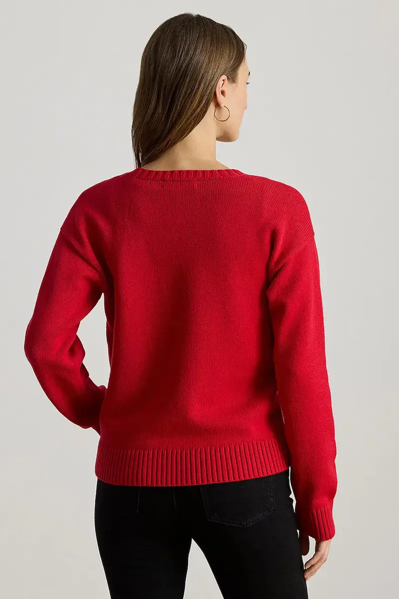 maglione in cotone Rosso miniatura 2