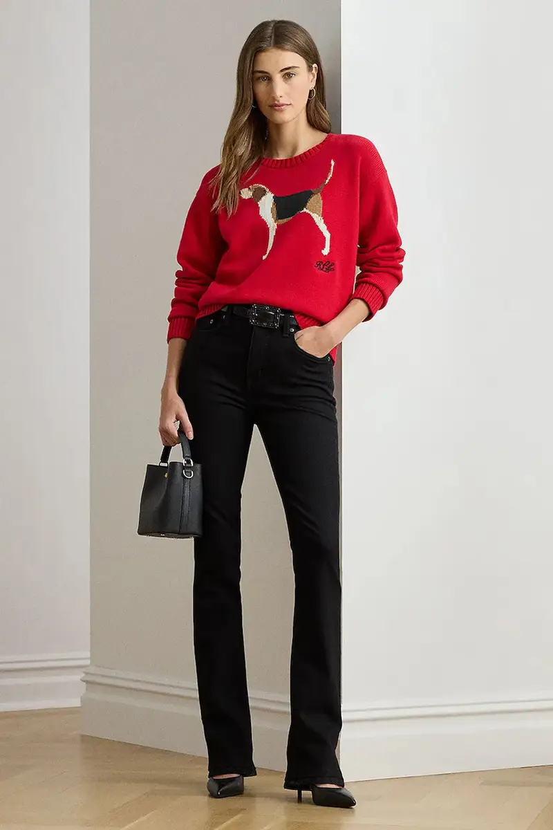 maglione in cotone Rosso miniatura 3