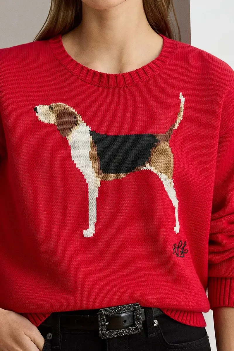 maglione in cotone Rosso miniatura 4