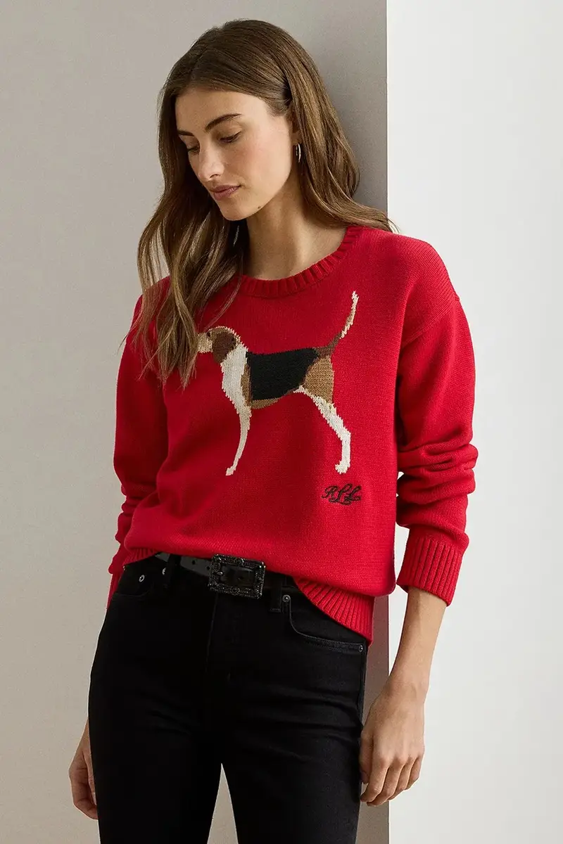 maglione in cotone Rosso miniatura 5