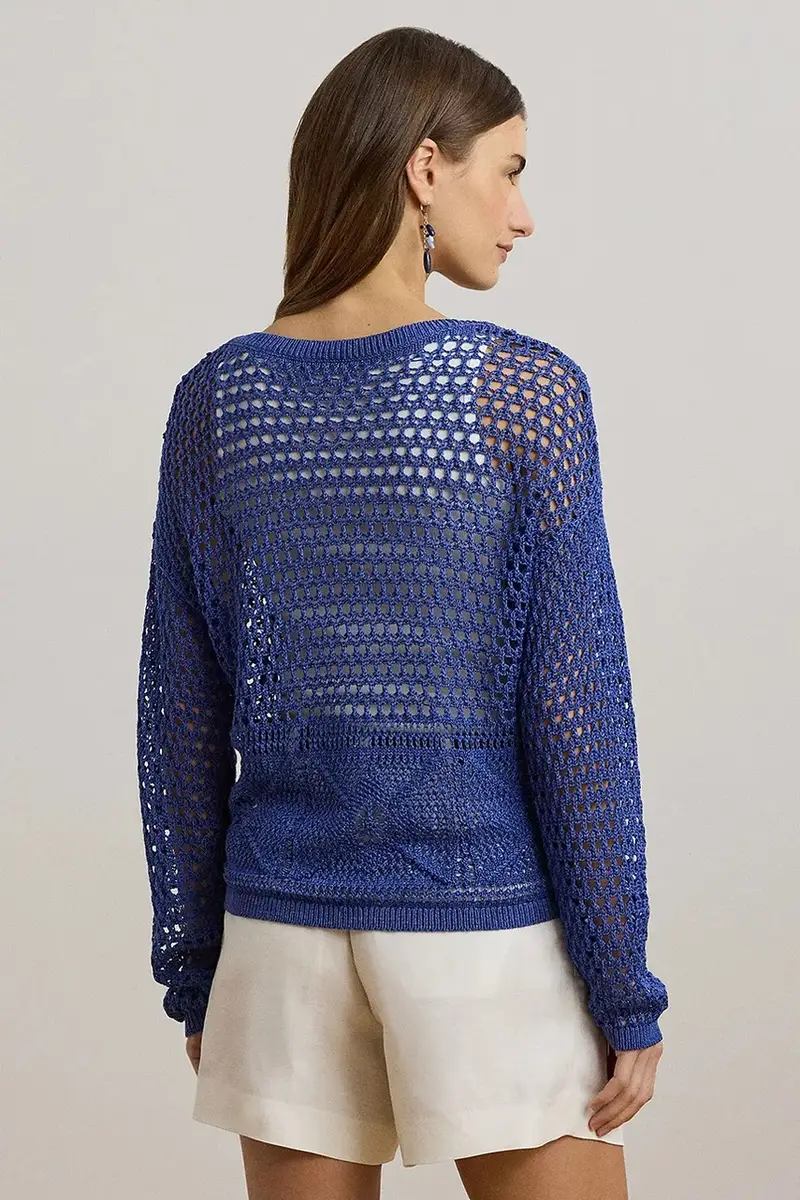 maglione in seta donna colore blu 200971146 miniatura 2