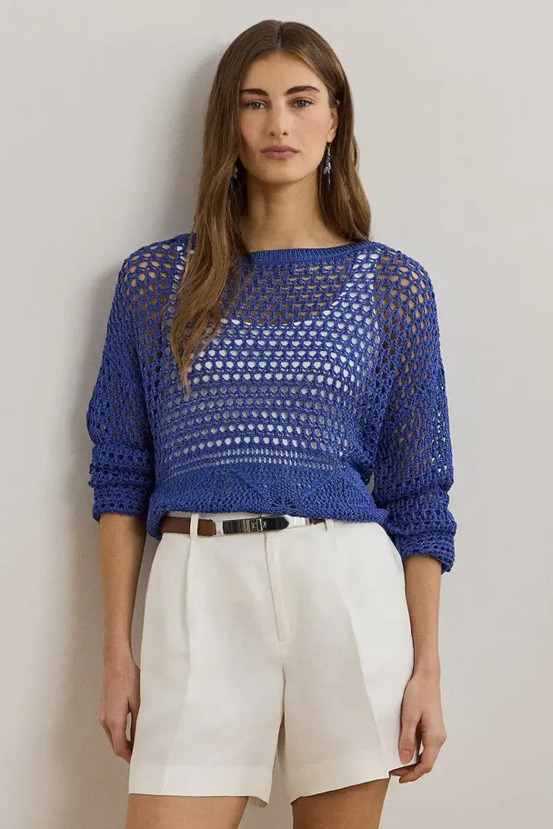 maglione in seta donna colore blu 200971146