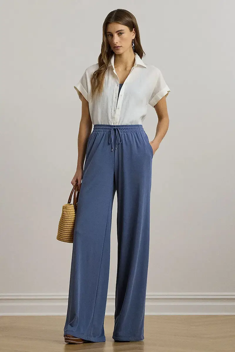 pantaloni donna colore blu 200971075