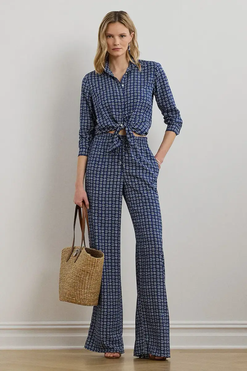 pantaloni donna colore blu navy 200970744