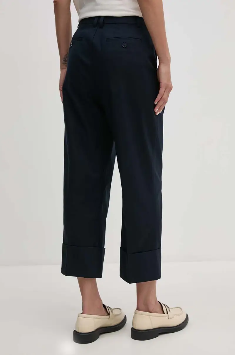 pantaloni donna colore blu navy miniatura 3