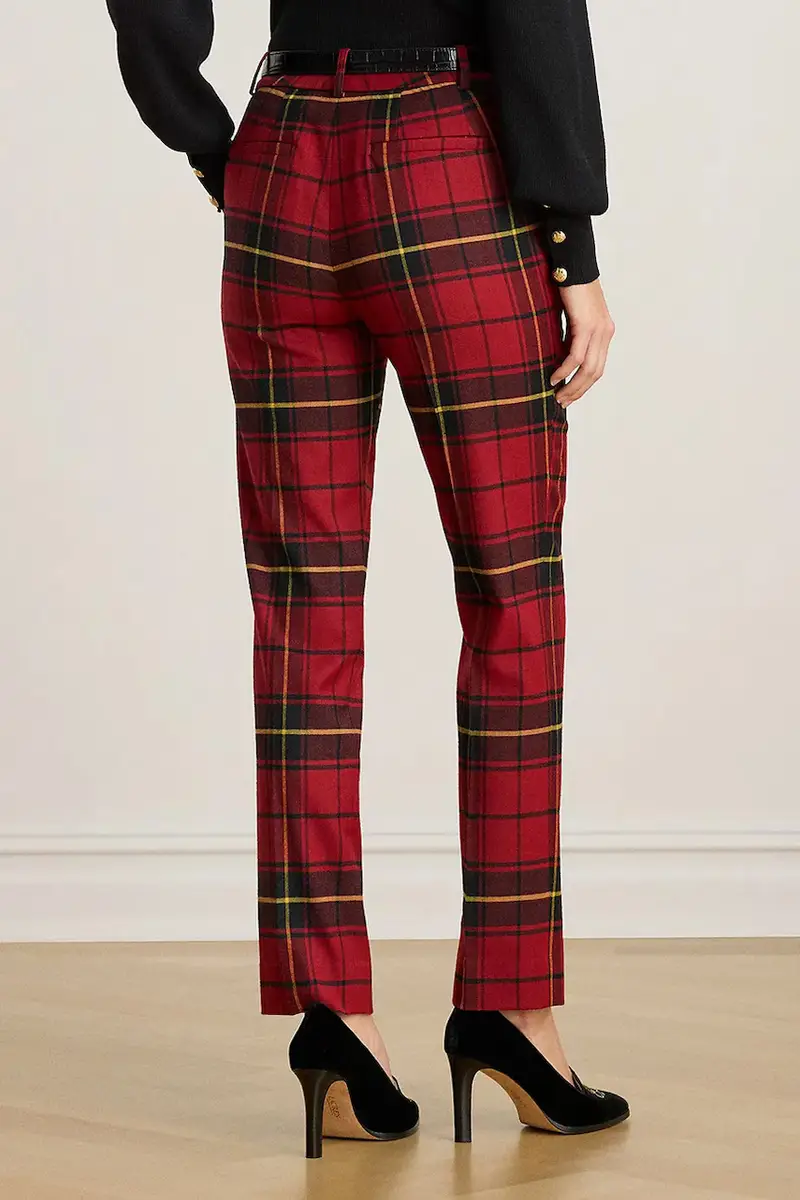 pantaloni in misto lana Rosso miniatura 2