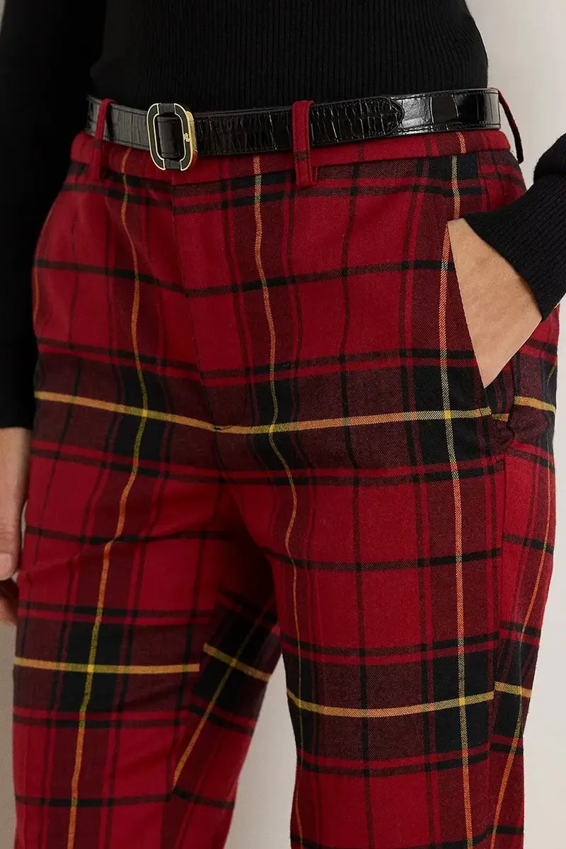 pantaloni in misto lana Rosso miniatura 4