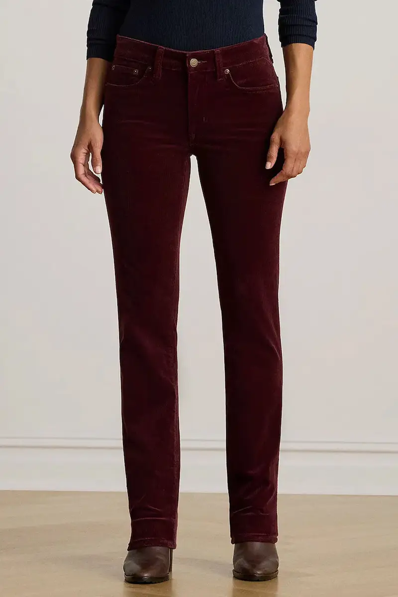 pantaloni in velluto a coste donna colore granata 200881935 miniatura 2