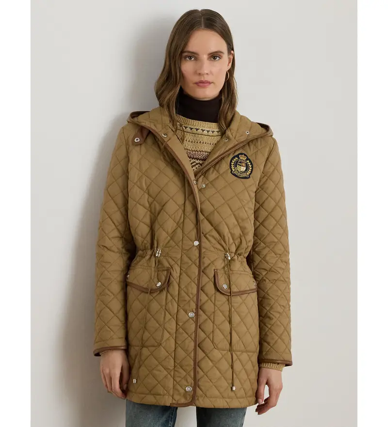 per donna 297979534002 Lungo cappotto trapuntato marrone (XS), Casual, Polister riciclato, Sostenibile