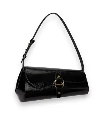 per donna 431P04068001 Borsa larga media in vernice Tasha (OSFA), Nero, Casual, Classico, Pelle