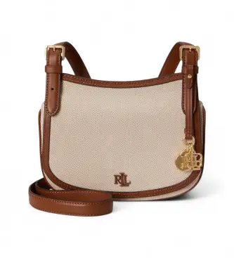 per donna 431P10512001 Borsa a tracolla media Marcy in tela beige (OSFA), Casual, Cotone