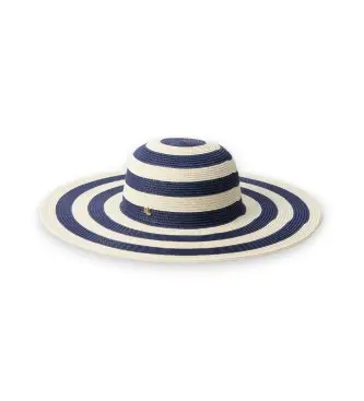 per donna 454P09706001 Cappello di paglia con strisce blu navy (OSFA), Casual