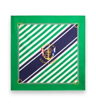 per donna 454P09785001 Sciarpa quadrata in seta con strisce verdi (OSFA), Casual, Verde, Classico