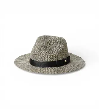 per donna 454P14407002 fedora pieghevole in paglia intrecciata nera (OSFA), Nero, Casual, Carta