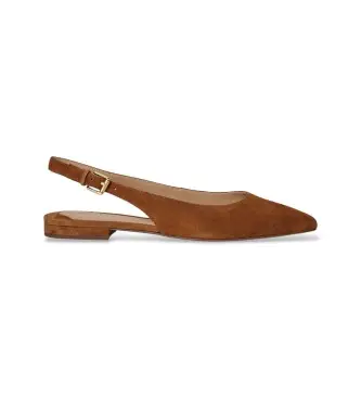 per donna 802967746002 Scarpa bassa con cinturino posteriore in pelle scamosciata marrone Londyn (36), Basso, Camoscio