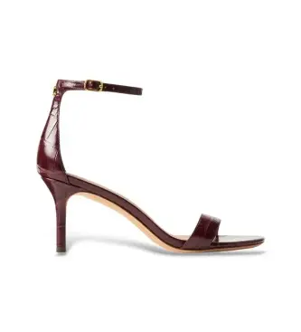 per donna 802P04399001 Sandali Allie con stampa coccodrillo bordeaux (37), Pelle, 5 a 8cm, Fibbia, Casual, Da sera, Gra