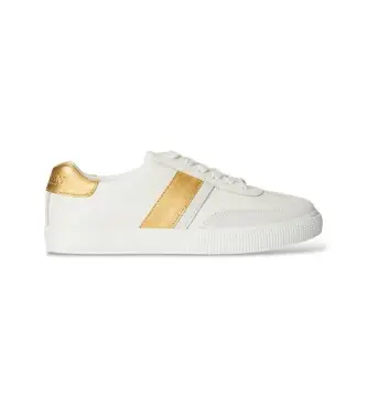per donna 802P04420001 Sneakers Braylee in pelle con finiture bianche e dorate (35 5), Bianco, Basso, Stringhe, Casual