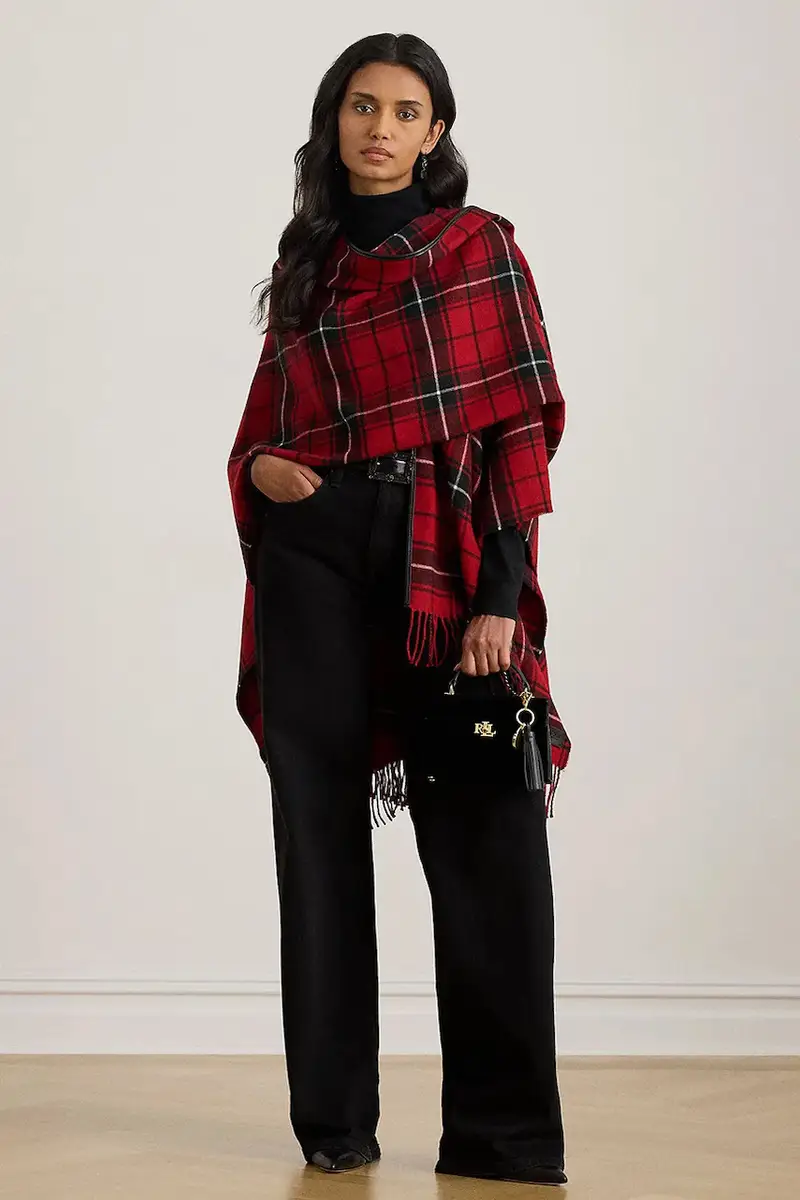 Lauren Ralph Lauren Poncho in Lana Granata