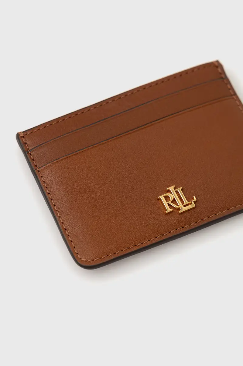 portacarte in pelle donna Marrone miniatura 2