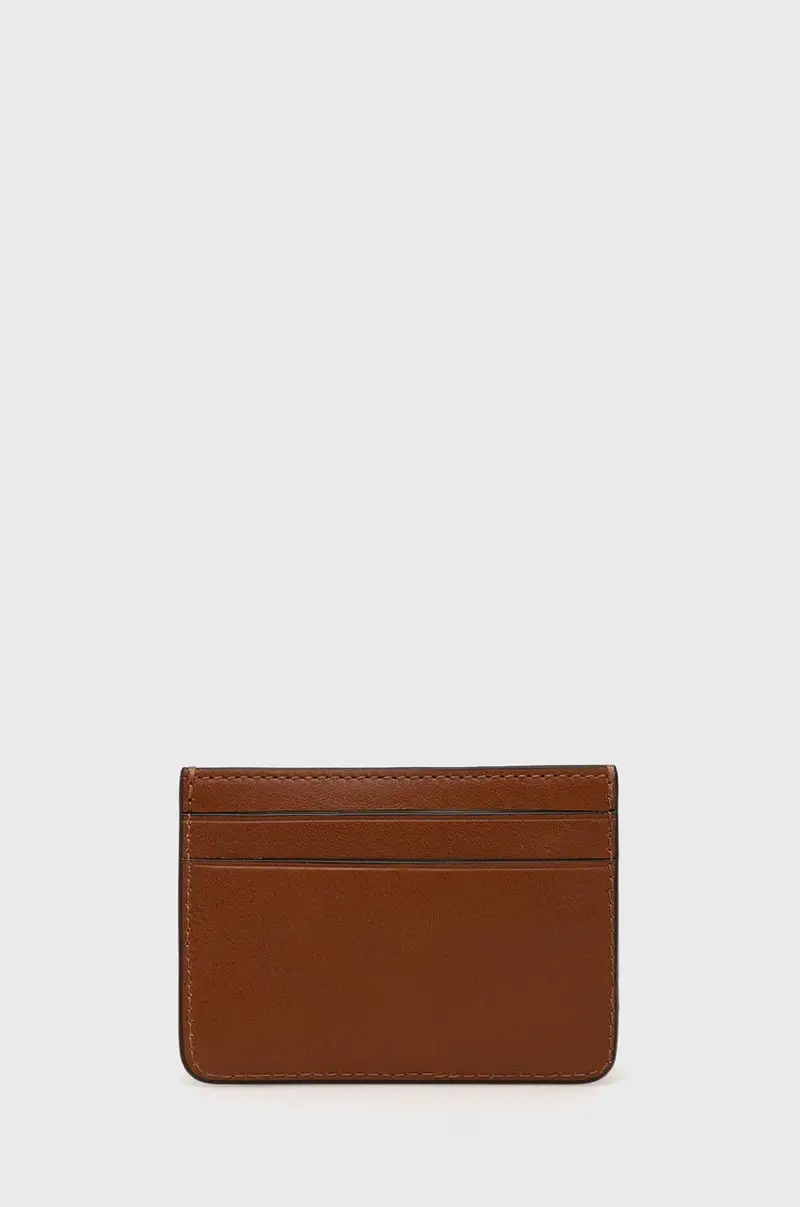 portacarte in pelle donna Marrone miniatura 3