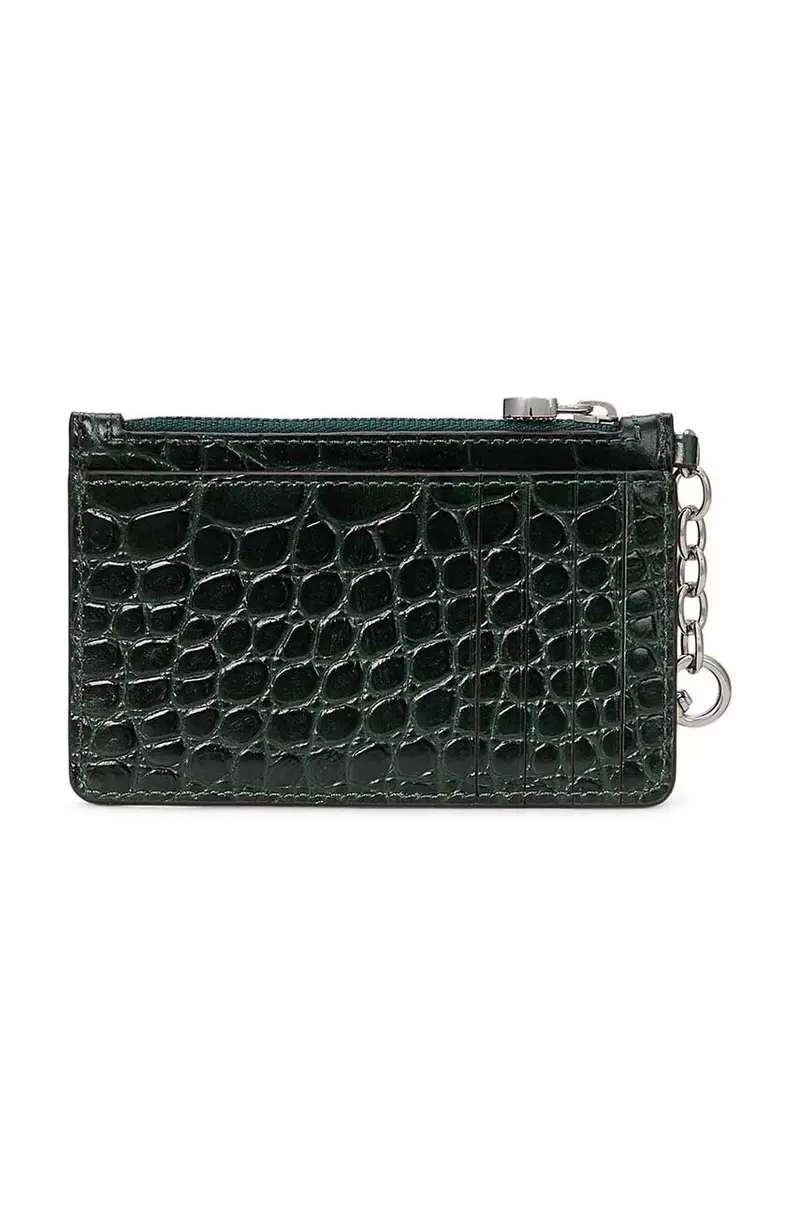 portafoglio in pelle Verde miniatura 2