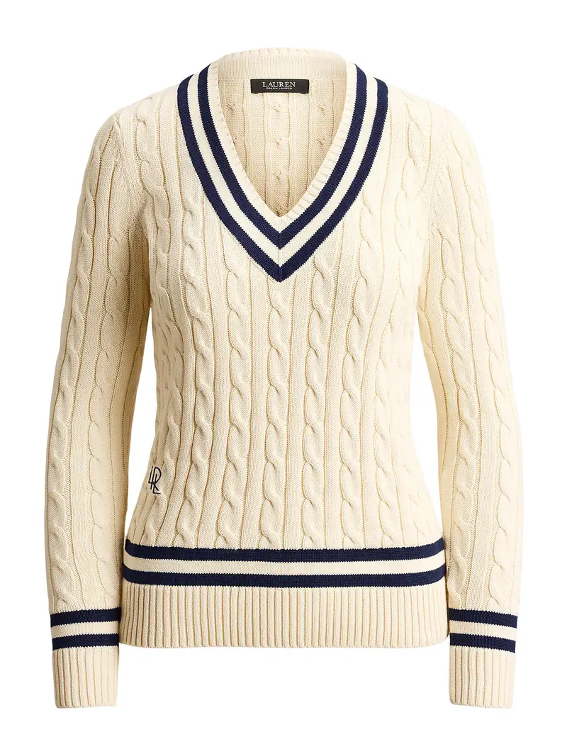 Pullover beige chiaro / marino