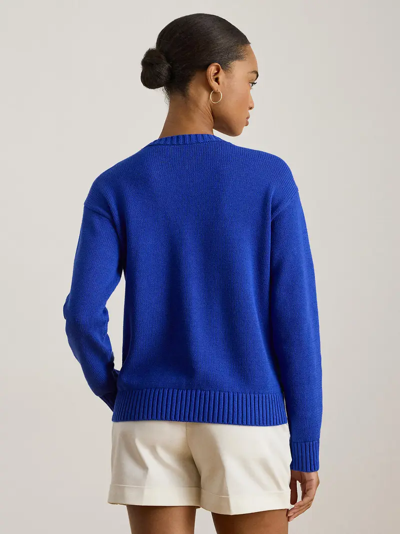 Pullover blu / lime / bianco miniatura 3