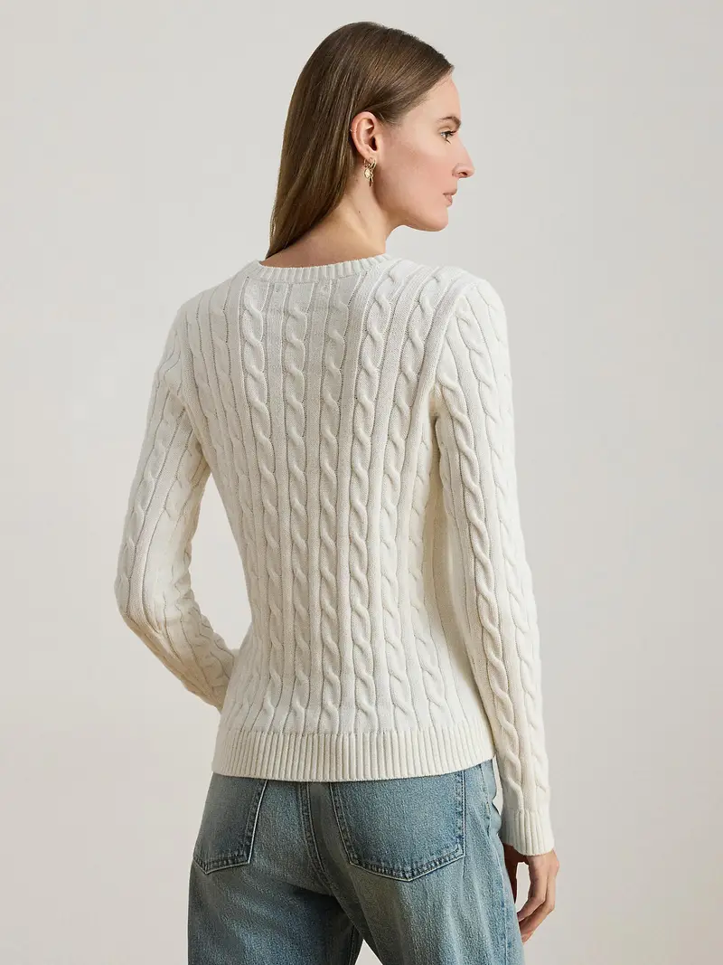 Pullover marino / bianco miniatura 3
