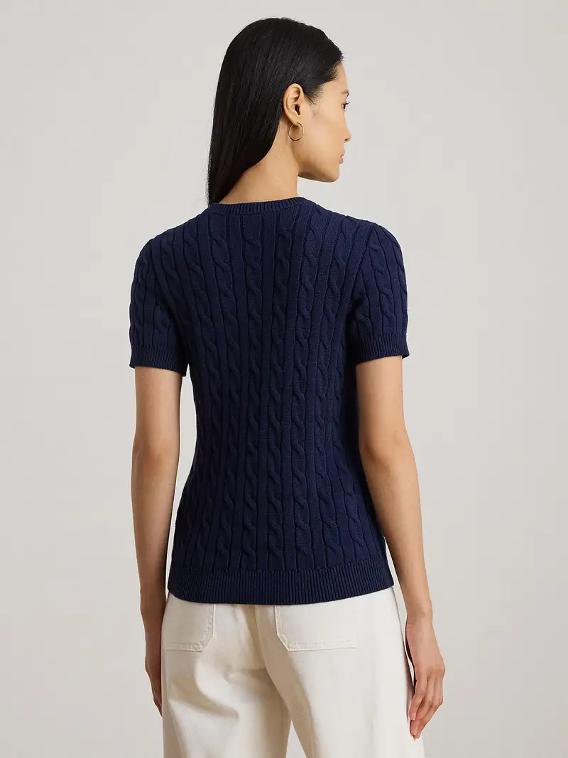 Pullover navy / bianco miniatura 3