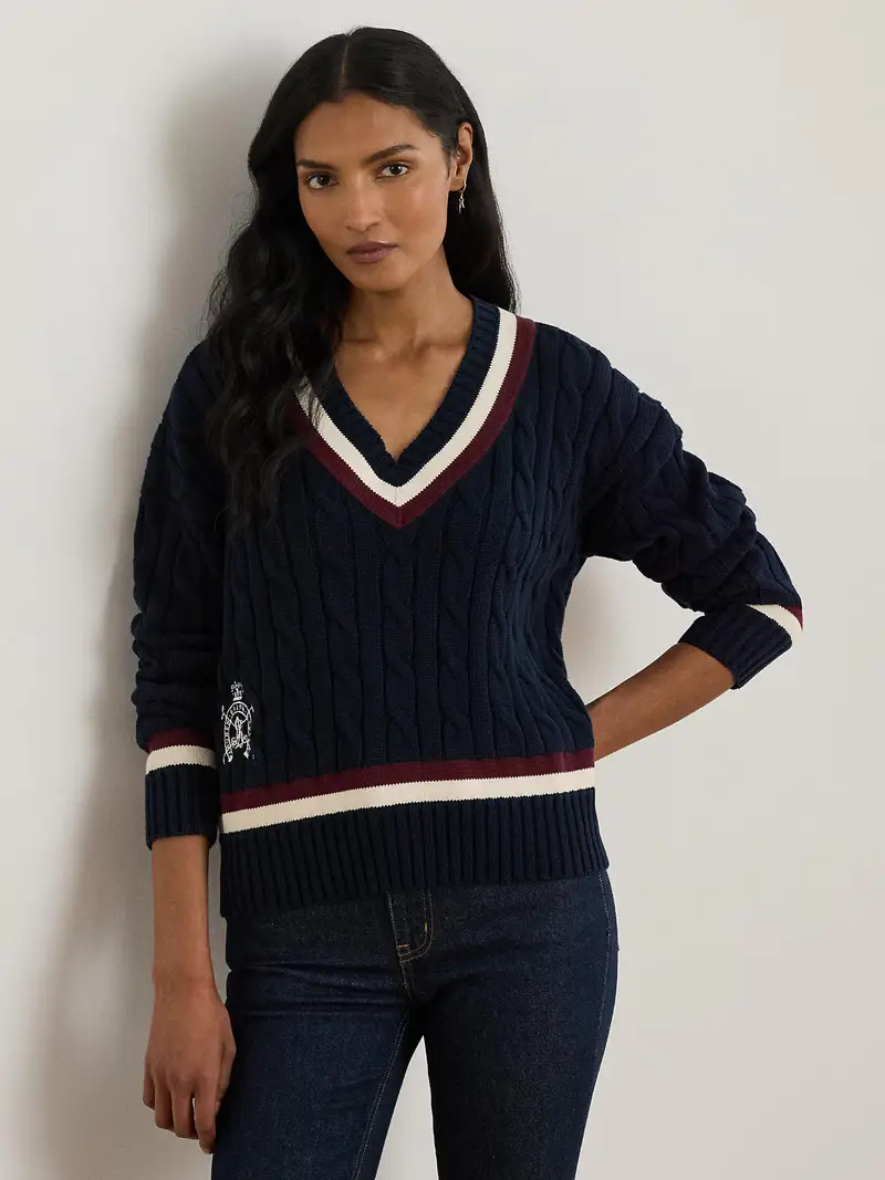 Pullover navy / bordeaux / bianco miniatura 2