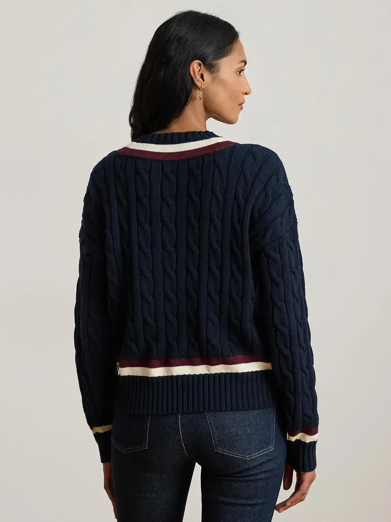 Pullover navy / bordeaux / bianco miniatura 3