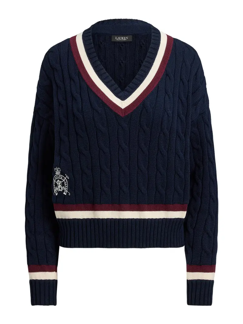 Pullover navy / bordeaux / bianco
