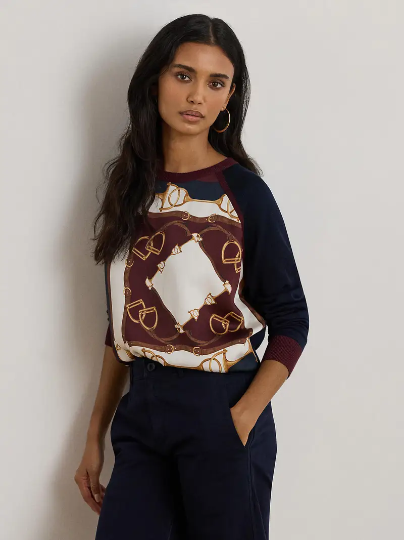 Pullover navy / marrone / borgogna / bianco miniatura 2