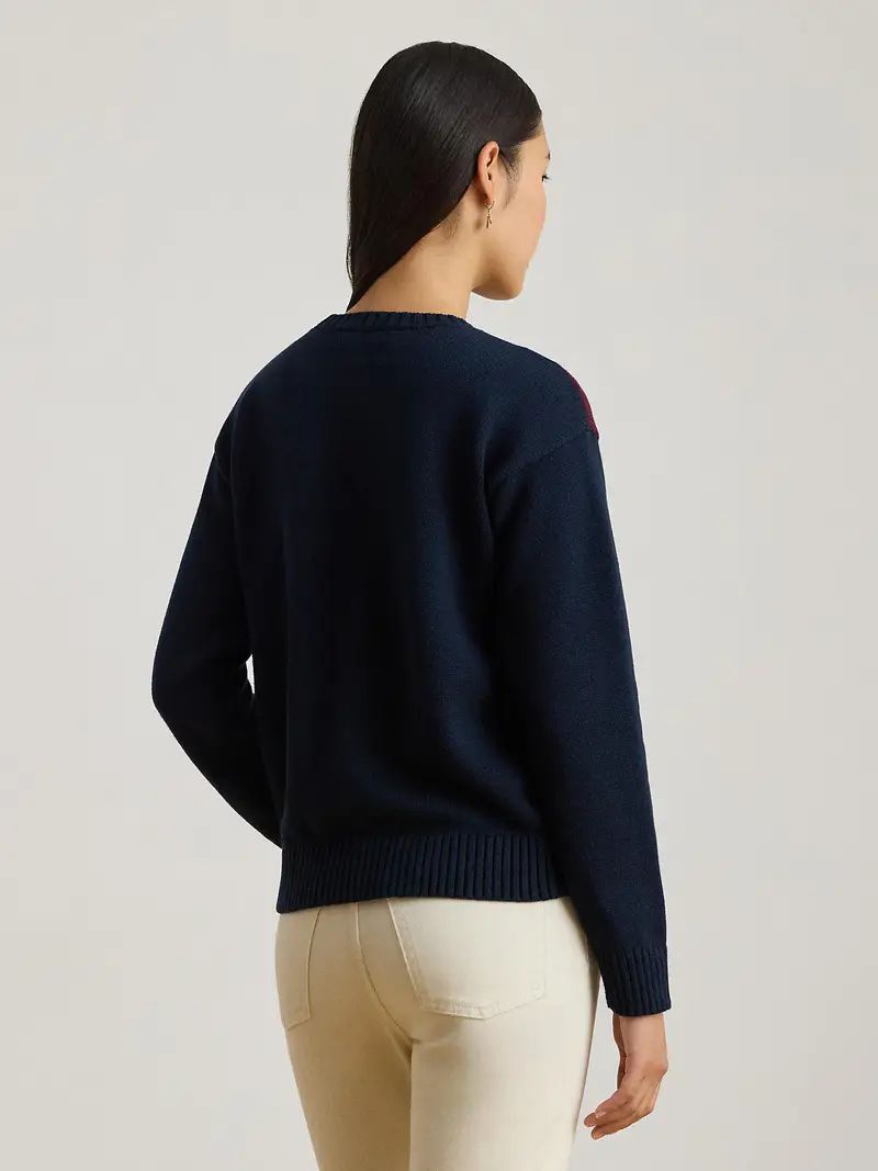 Pullover navy / oro / borgogna / bianco miniatura 3
