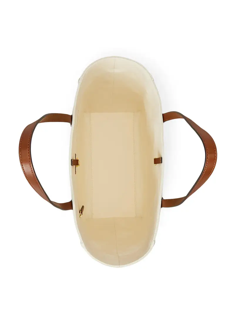 Shopper cognac / bianco miniatura 3