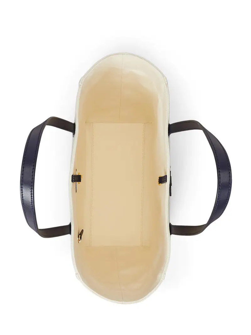 Shopper crema / navy miniatura 3