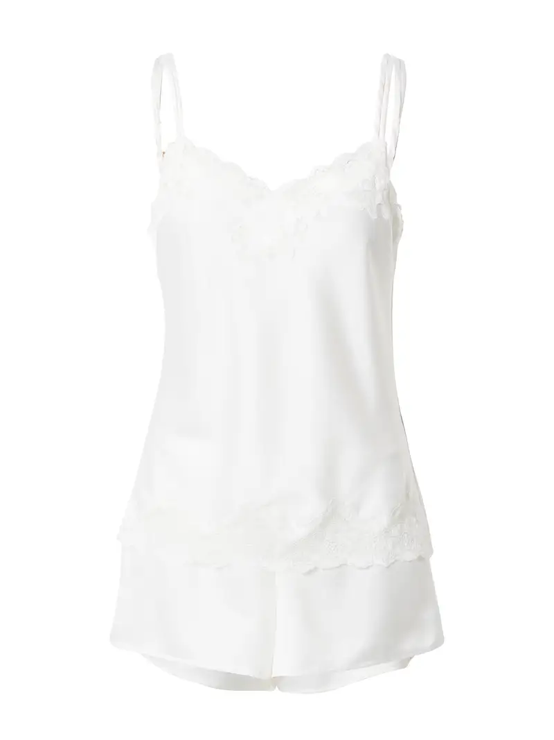 Lauren Ralph Lauren Shorty donna avorio in raso con dettagli in pizzo